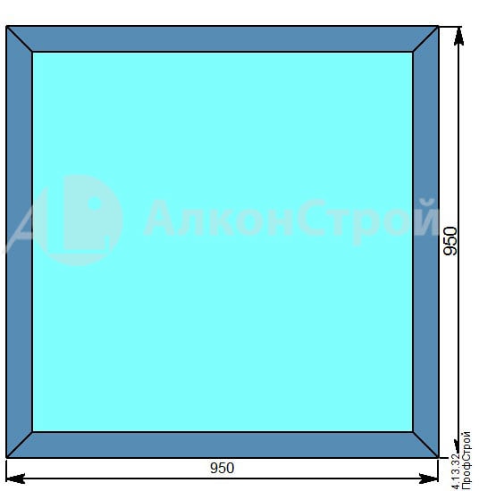 Алюминиевое окно № 19 ALUMARK S-70 950 Х 950