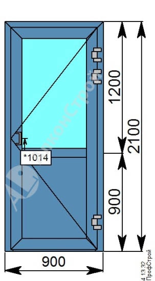 Алюминиевая дверь № 11 ALUMARK S-70 900 Х 2100