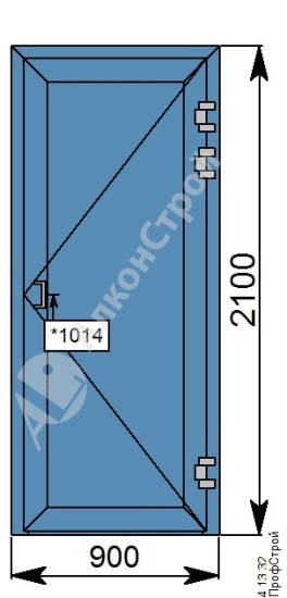 Алюминиевая дверь № 12 ALUMARK S-70 900 Х 2100