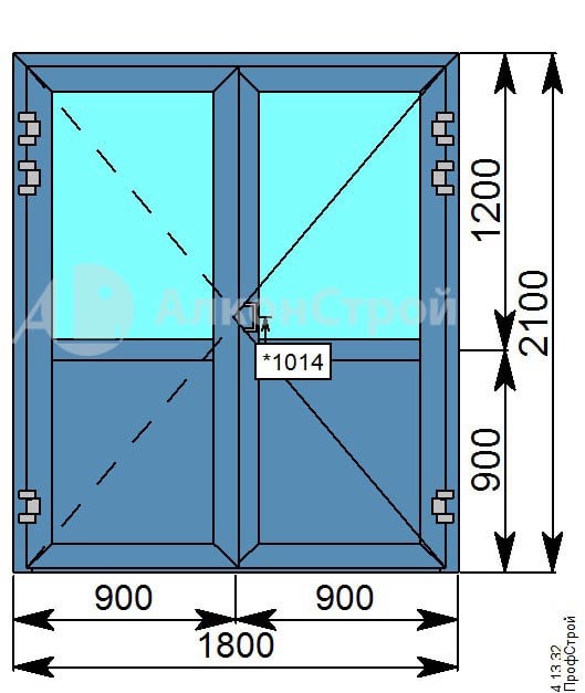 Алюминиевая дверь № 17& ALUMARK S-70 1800 Х 2100