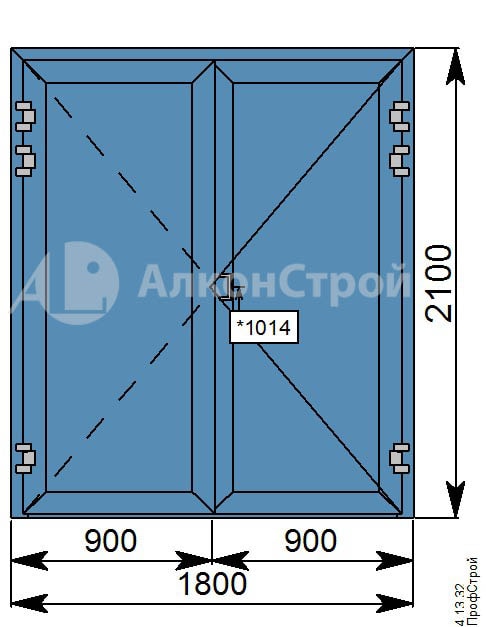 Алюминиевая дверь № 18 ALUMARK S-70 1800 Х 2100