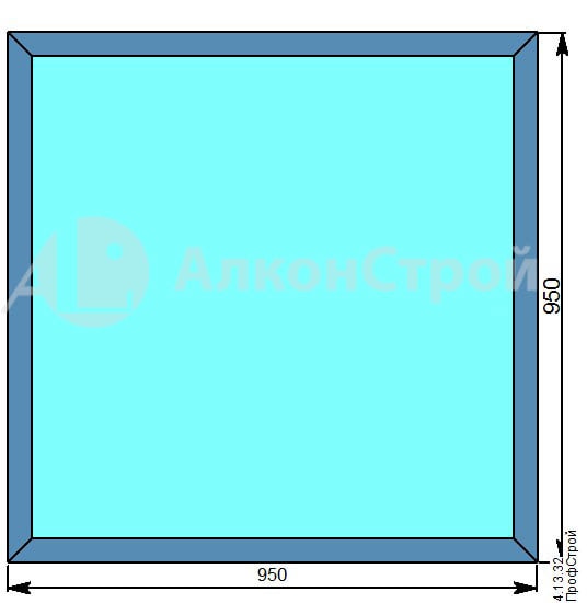 Алюминиевое окно № 1 ALUMARK S-44 950 Х 950