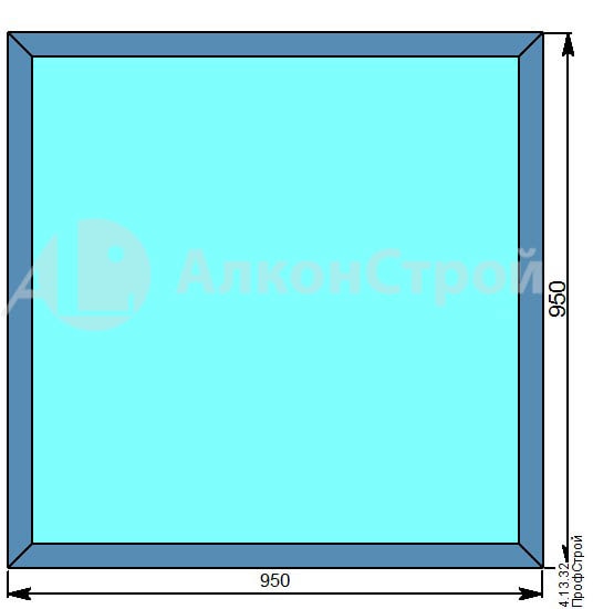 Алюминиевое окно № 2 ALUMARK S-44 950 Х 950