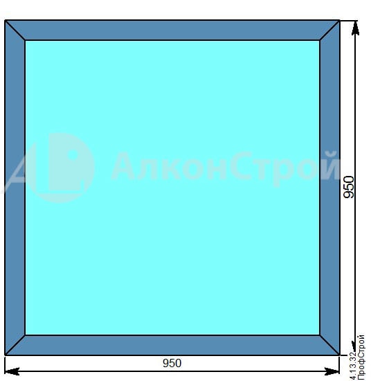 Алюминиевое окно № 20 ALUMARK S-70 950 Х 950