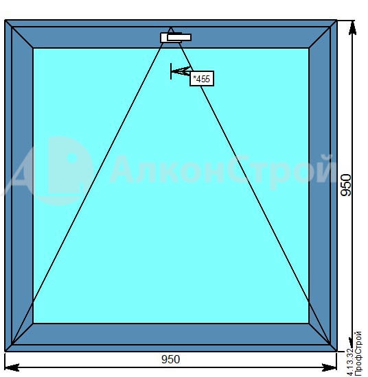 Алюминиевое окно № 5 ALUMARK S-44 950 Х 950