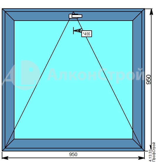 Алюминиевое окно № 6 ALUMARK S-44 950 Х 950